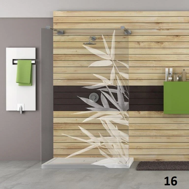 Designduschglas mit Lasergravur, über 40 Motive, ESG nach Maß