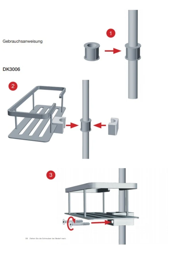 Smedbo Sideline Duschkorb – 250 × 100 mm für Brausestange Ø 18–25 mm, Art.Nr. DK3006