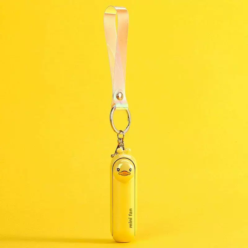 Unisex enhetsstørrelse oppladbar nøkkelring håndholdt mini-vifte med håndleddsstropp og ny art frosk charm Luvikno