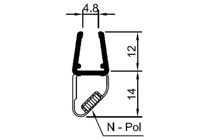 Schwarze Magnetdichtung – 90° Ecke (2x 45°), Paar, Art.Nr. 6072-B/6082-B