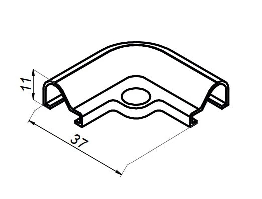 Schwallprofil-Eckverbinder 90° – für S1L und 8535, Art.Nr. NTFA90