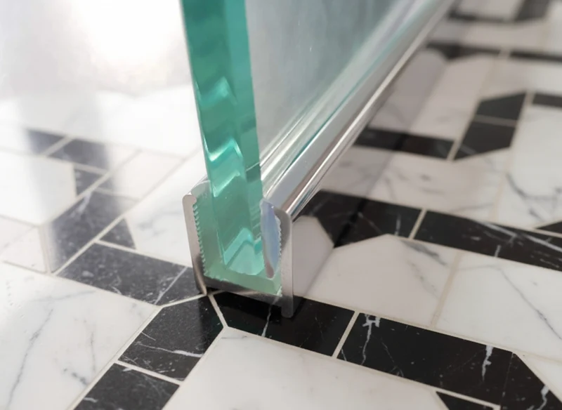Alu U-Wandprofil DUC – silikonfreie Klemmung für 8 oder 10 mm Glas
