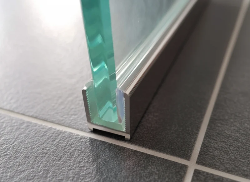 Alu U-Wandprofil DUC – silikonfreie Klemmung für 8 oder 10 mm Glas