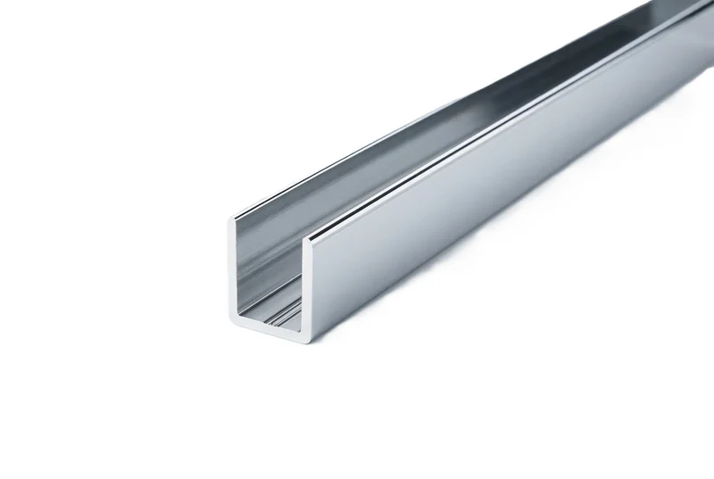 Alu U-Profil – Silikonverklebung Glasscheibe, 14 Farben, Art.Nr. SDCD3812