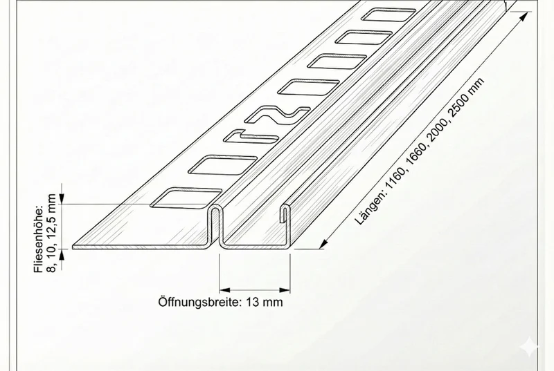 Slimline U-Winkelprofil – Edelstahl K220 gebürstet, ohne Bohren, Art.Nr. UEK220