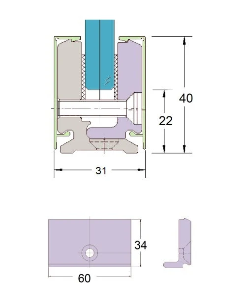 Klemmprofil-Set Typ CR, 2 m, mit Abdeckprofilen, Klemmen und Endkappen, für 8 mm Glas, Art.Nr. EUMB