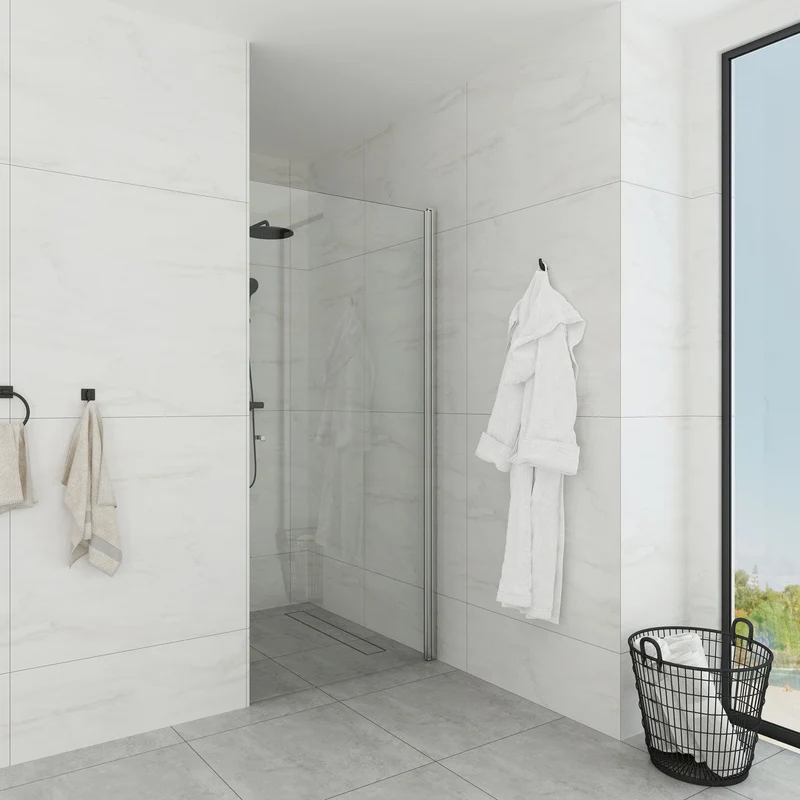 Drehbares Wandprofil Emily Hebe-Senk (Profilset ohne Glas) – für 6 mm ESG, 180° Pendeltür, in 4 Oberflächen, Art.Nr. 41.0901