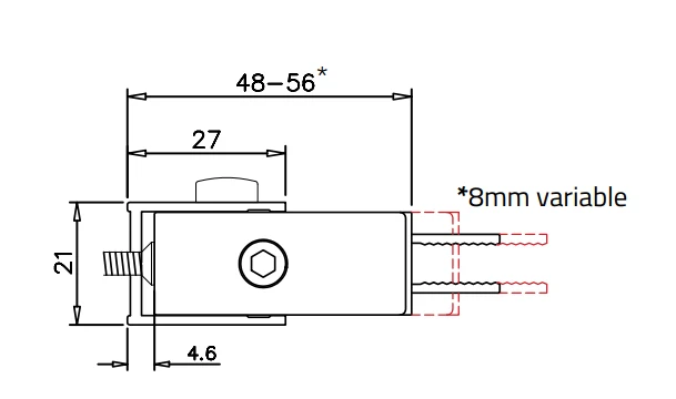 Drehbares Wandprofil Emily Hebe-Senk (Profilset ohne Glas) – für 6 mm ESG, 180° Pendeltür, in 4 Oberflächen, Art.Nr. 41.0901