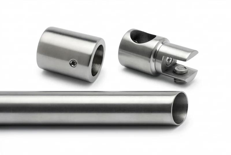 Stabistangen-Set, Edelstahl V2A, Ø 19 mm, Glas-Wand 90°, 6–10 mm Glas, Art.Nr. 6018/6020