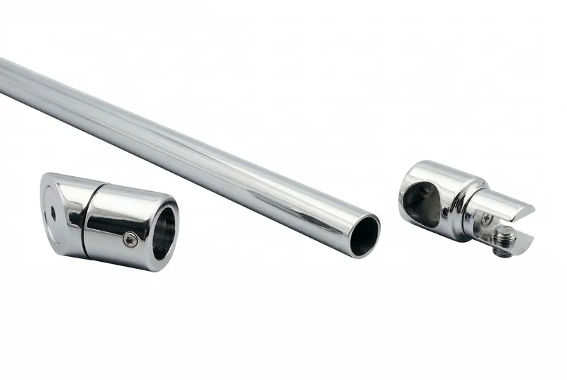 Stabistangen-Set – Edelstahl V2A Ø 19 mm, Glas-Wand 45°, Art.Nr. 6017/6019