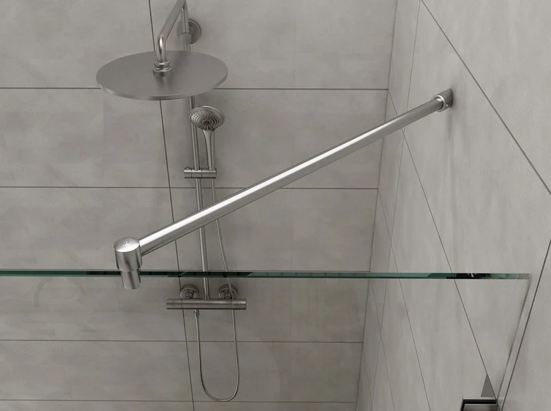 Stabistangen-Set – Edelstahl V2A Ø 19 mm, Glas-Wand 45°, Art.Nr. 6017/6019
