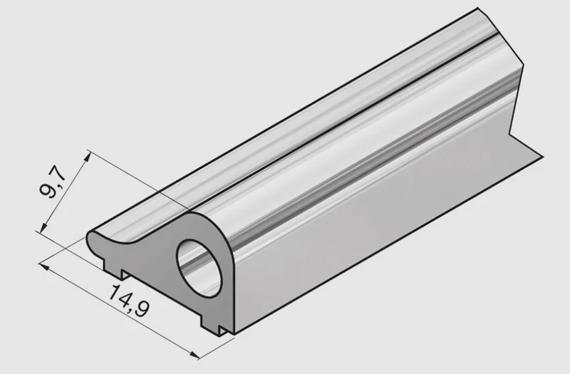 Schwallschutzprofil – Alu, 90 oder 186 cm, Chrom oder Weiß, Art.Nr. 8535