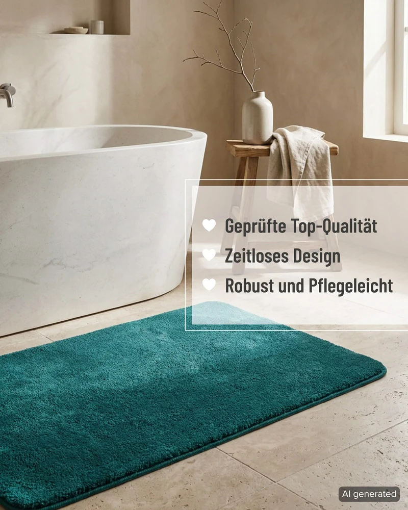 Badteppich Türkis "Joris" WECONhome Basics