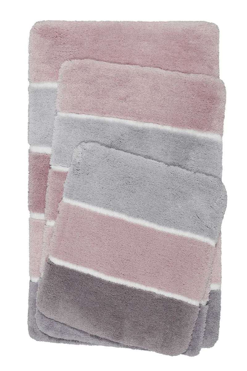 Badteppich Rosa Grau Silber "Rio Marina" Homie Living