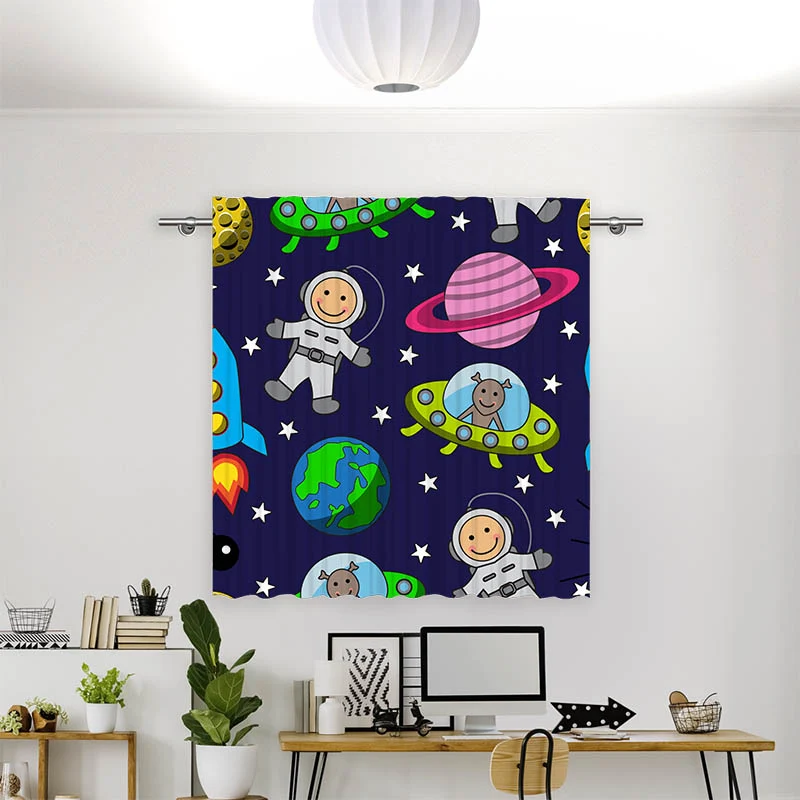 Vorhang Motiv "Astronauten im Weltraum"