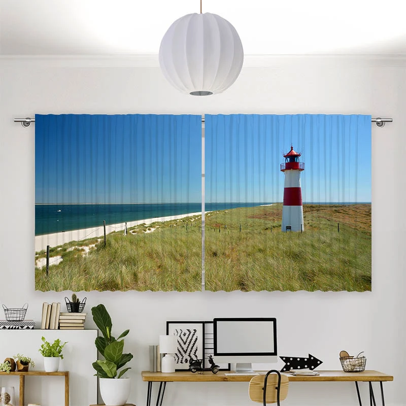 Vorhang Motiv "Leuchtturm Meer"