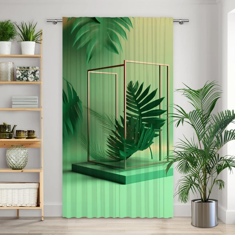 Vorhang Motiv "Palme art frame"