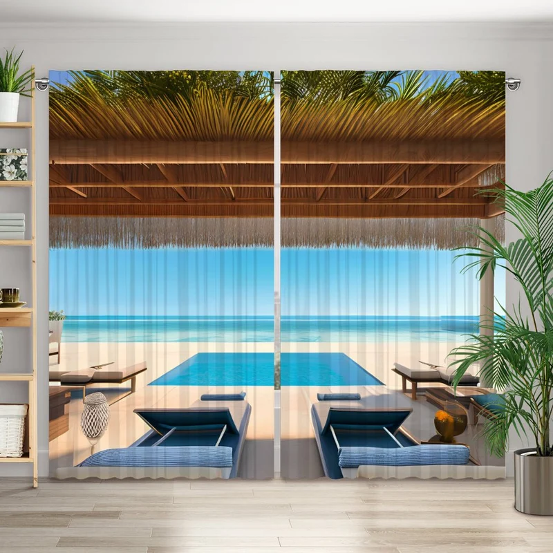 Vorhang Motiv "Pool Meer"