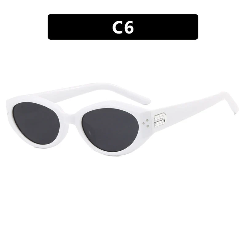Dame Cat-Eye solbriller med elegant plastisk ramme Luvikno