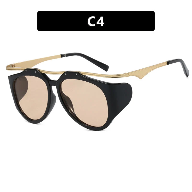 Dame Cat-Eye solbriller med unikt design og beskyttende glass Luvikno
