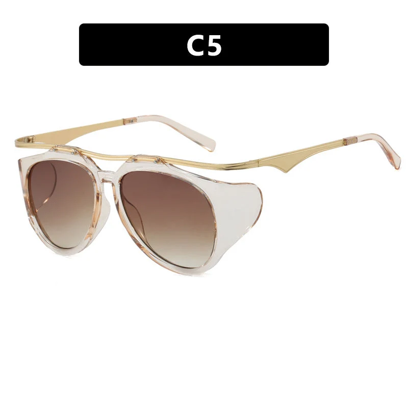 Dame Cat-Eye solbriller med unikt design og beskyttende glass Luvikno