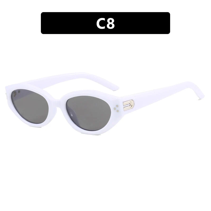 Dame Cat-Eye solbrille med aksentuerte transparente ramme og UV-beskyttelse Luvikno