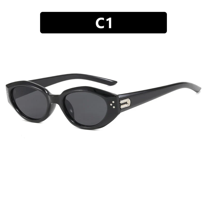 Dame Cat-Eye solbrille med aksentuerte transparente ramme og UV-beskyttelse Luvikno
