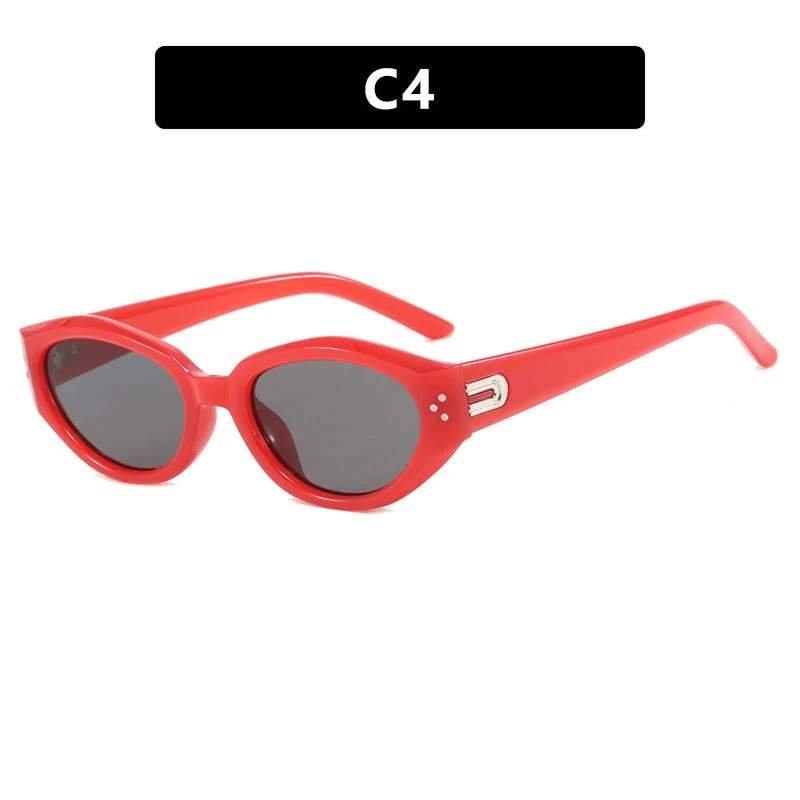 Dame Cat-Eye solbrille med aksentuerte transparente ramme og UV-beskyttelse Luvikno