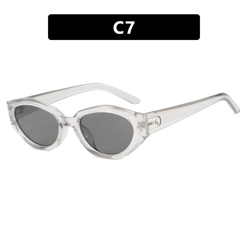 Dame Cat-Eye solbrille med aksentuerte transparente ramme og UV-beskyttelse Luvikno