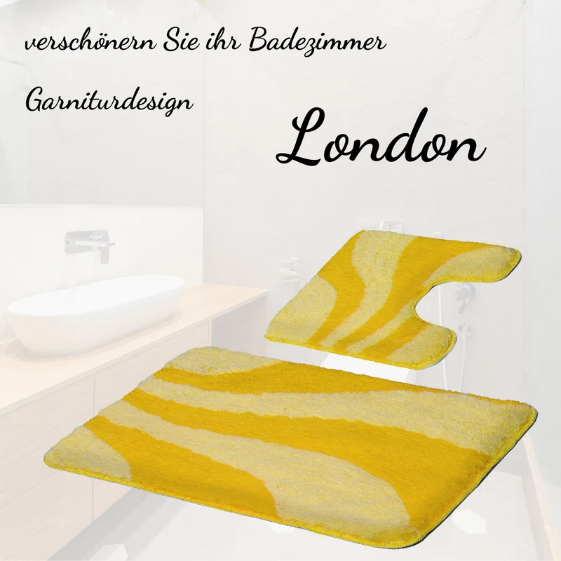 Bademattenset London 2-tlg., 60x90 cm und 65x55 cm verschiedene Farben und Ausführungen