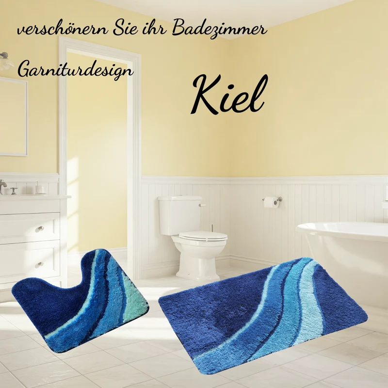 Bademattenset Kiel 2-tlg., 50x90 cm und 50x45 cm verschiedene Farben und Ausführungen