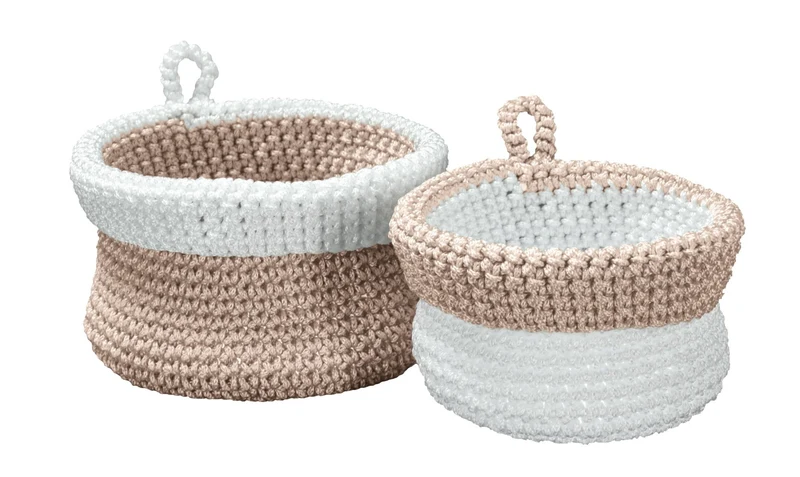 Aufbewahrungskorb BELANA Sandbeige Set 2-teilig
