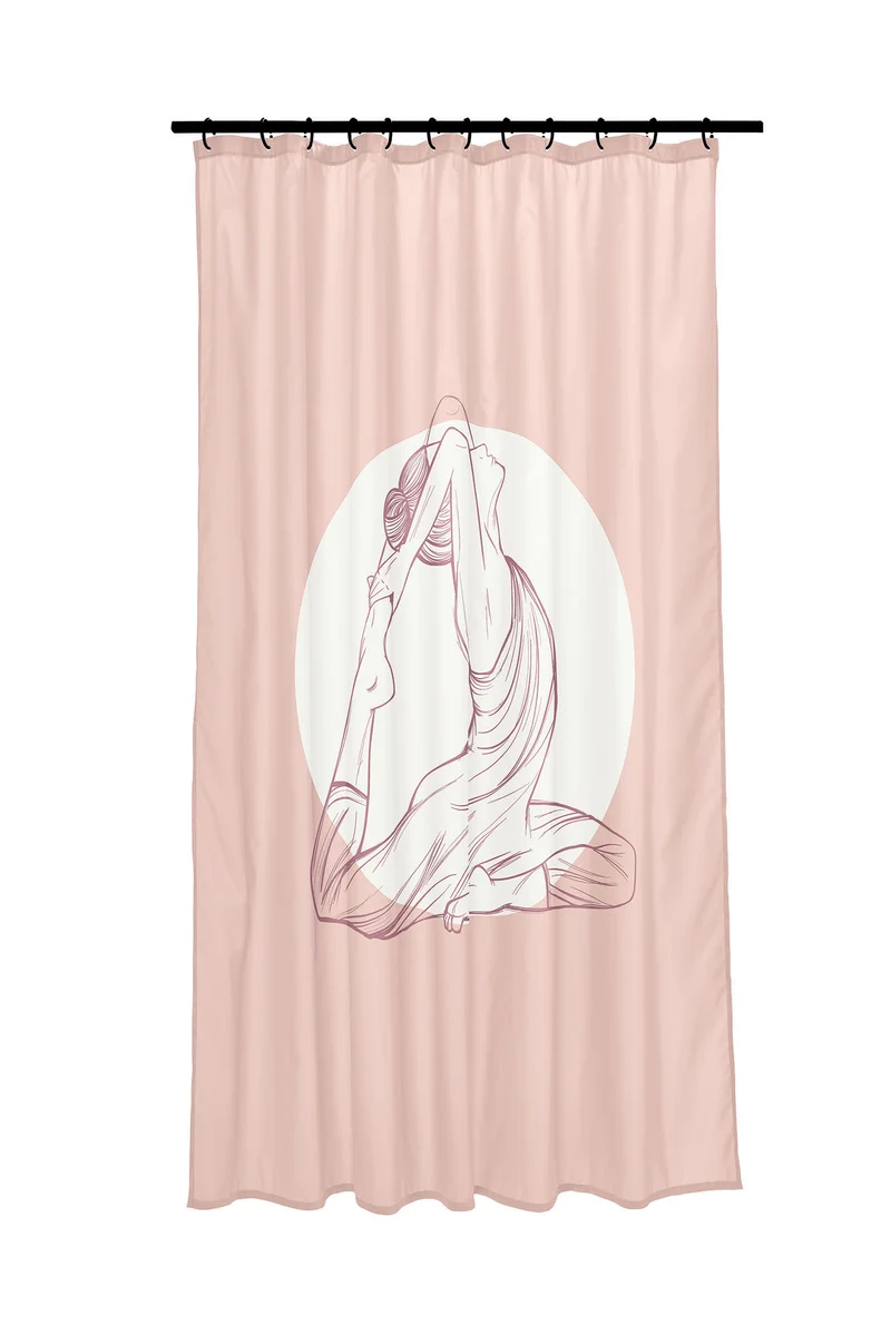 Duschvorhang Textil INDRA Beere 180 x 200 cm