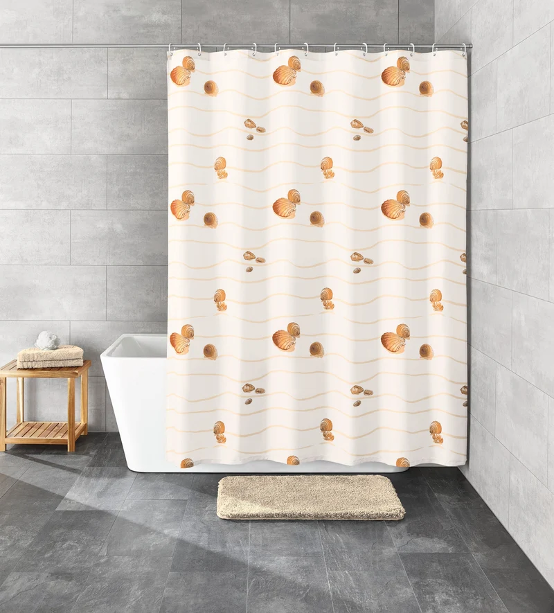 Duschvorhang Textil MIAMI Beige 180 x 200 cm