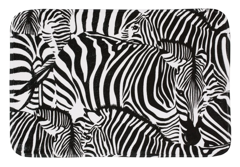 Badteppich ZEBRA Schwarz-Weiß 40 x 60 cm