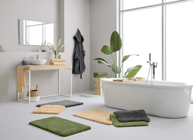 Badteppich-Set RELAX Peach 2-teilig 50x50cm und 55x85cm