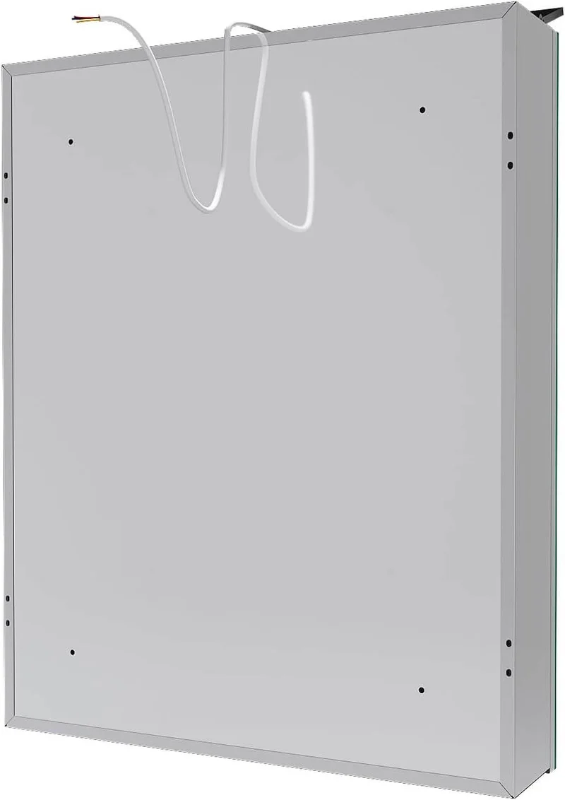 SONNI Spiegelschrank Bad mit Beleuchtung 52 x 65 cm, Edelstahl Medizinschrank IP44 Wasserciht, Spiegelleuchte mit Kaltweißem Licht und Wandschalter für Badezimmer