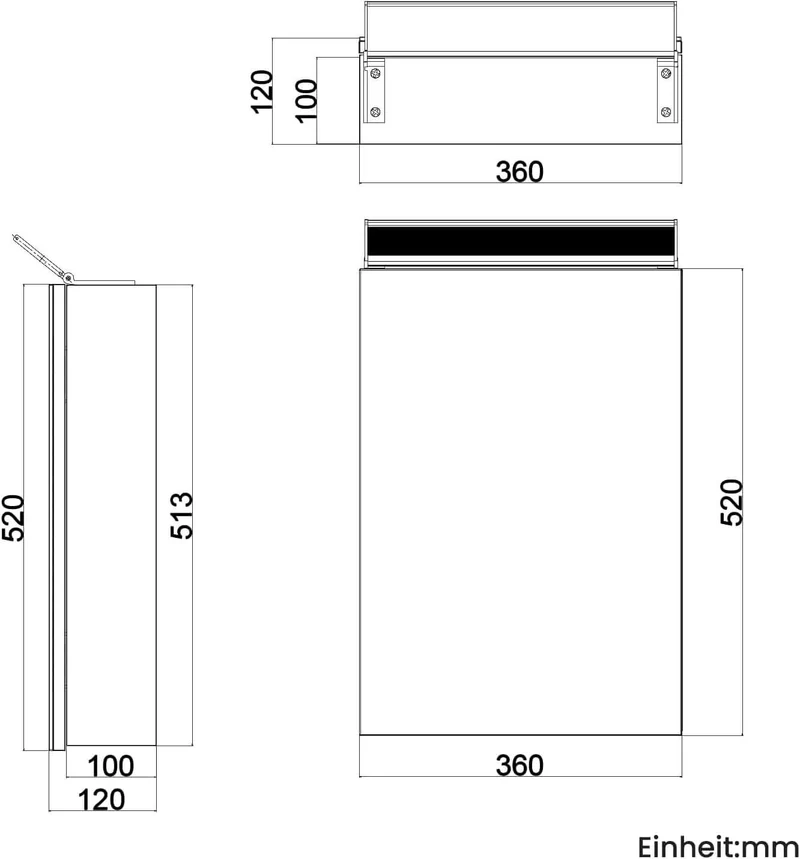 SONNI Spiegelschrank Bad mit Beleuchtung, Edelstahl Medizinschrank IP44 Wasserciht, Spiegelleuchte mit Kaltweißem Licht und Wandschalter für Badezimmer 36 x 52 cm