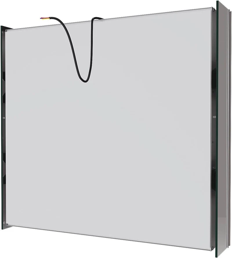 SONNI LED Spiegelschrank Bad mit 3-fache Vergrößerungsspiegel und Steckdose 65 x 60 cm, Aluminum Spiegelschrank mit Touch-Schalter, 3 Lichtfarben + Defogging, IP44 wasserciht