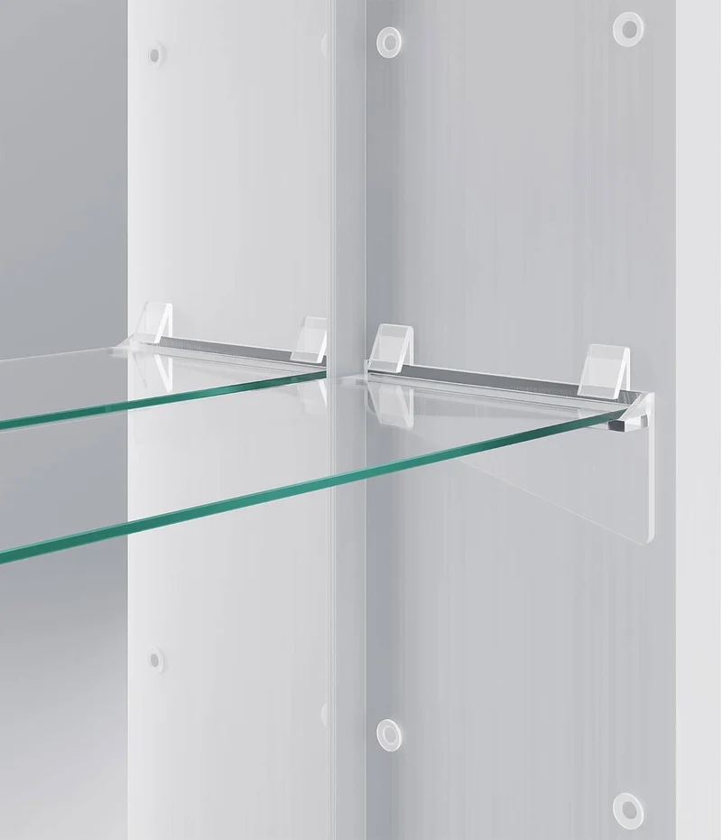 SONNI LED Spiegelschrank Bad mit 3-fache Vergrößerungsspiegel und Steckdose 70 x 50 cm, Aluminum Spiegelschrank mit Touch-Schalter, 3 Lichtfarben + Defogging, IP44 wasserciht