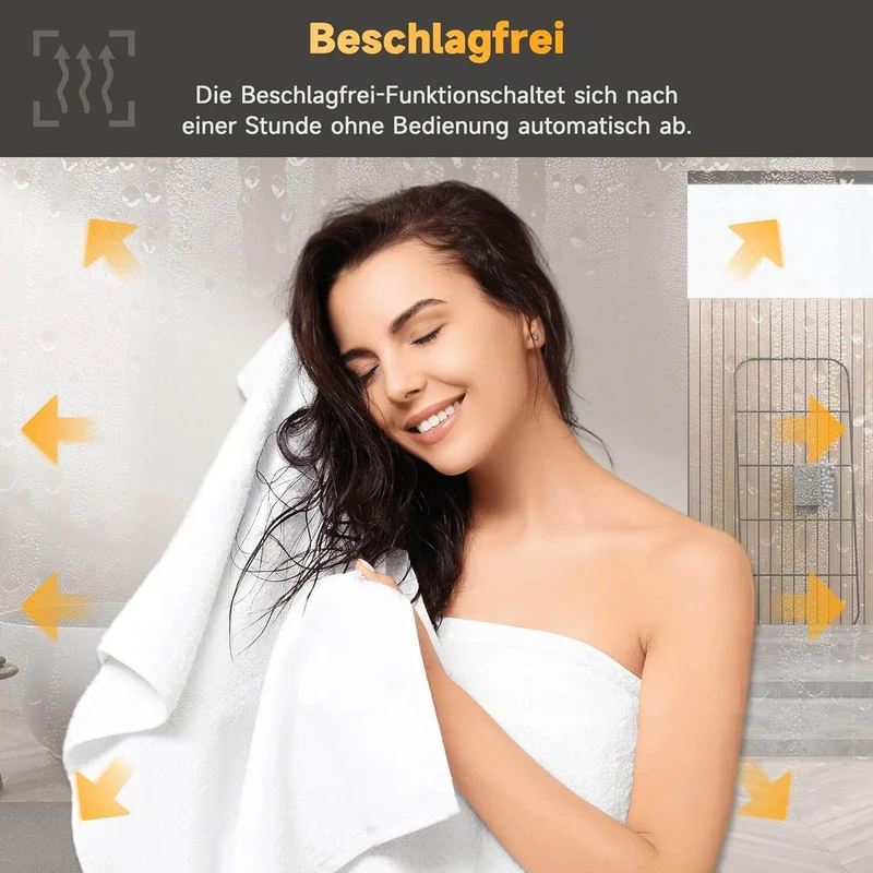 SONNI Badezimmerspiegel mit Beleuchtung 50x70 cm, LED Badspiegel mit Ablag, 3 einstellbare Lichtfarbe, Anti-Beschlag Wandspiegel mit Touchschalter