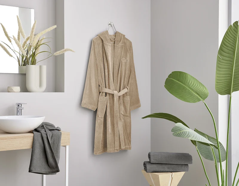 Frottier Bademantel CHILL Taupe S / M