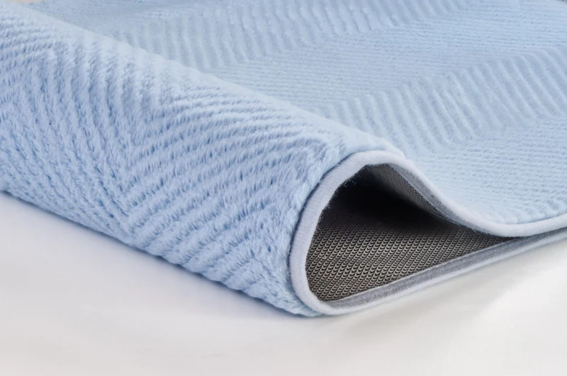 Badteppich ZIGZAG Hellblau 60 x 90 cm