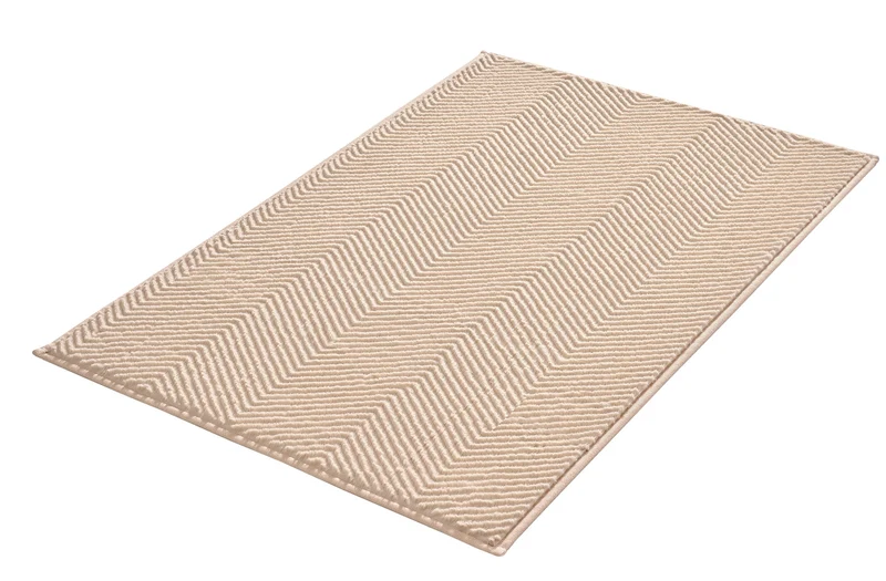 Badteppich ZIGZAG Sandbeige 60 x 90 cm