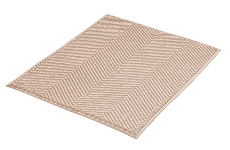 Badteppich ZIGZAG Sandbeige 50 x 60 cm