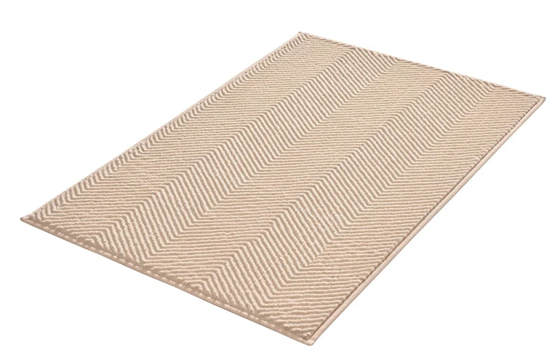 Badteppich ZIGZAG Sandbeige 70 x 120 cm