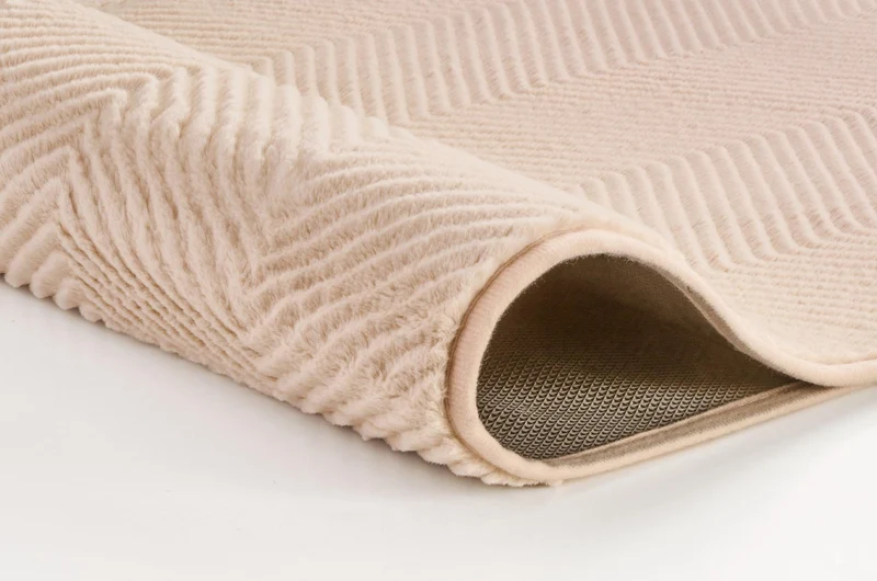 Badteppich ZIGZAG Sandbeige 70 x 120 cm