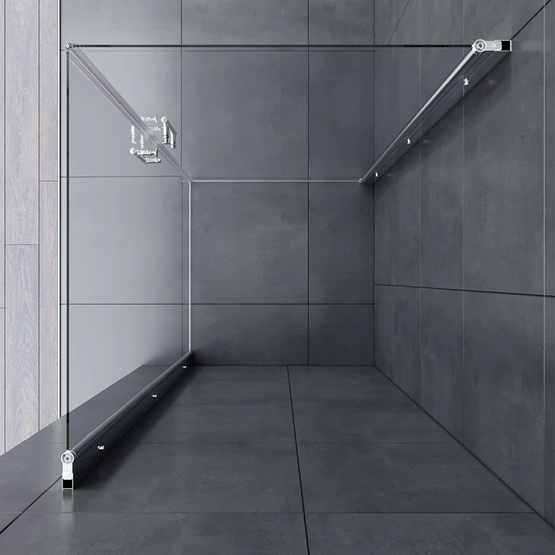 SONNI Duschkabine Eckeinstieg Pendeltür Dusche ESG Glas mit NANO Beschichtung Höhe 185cm/195cm