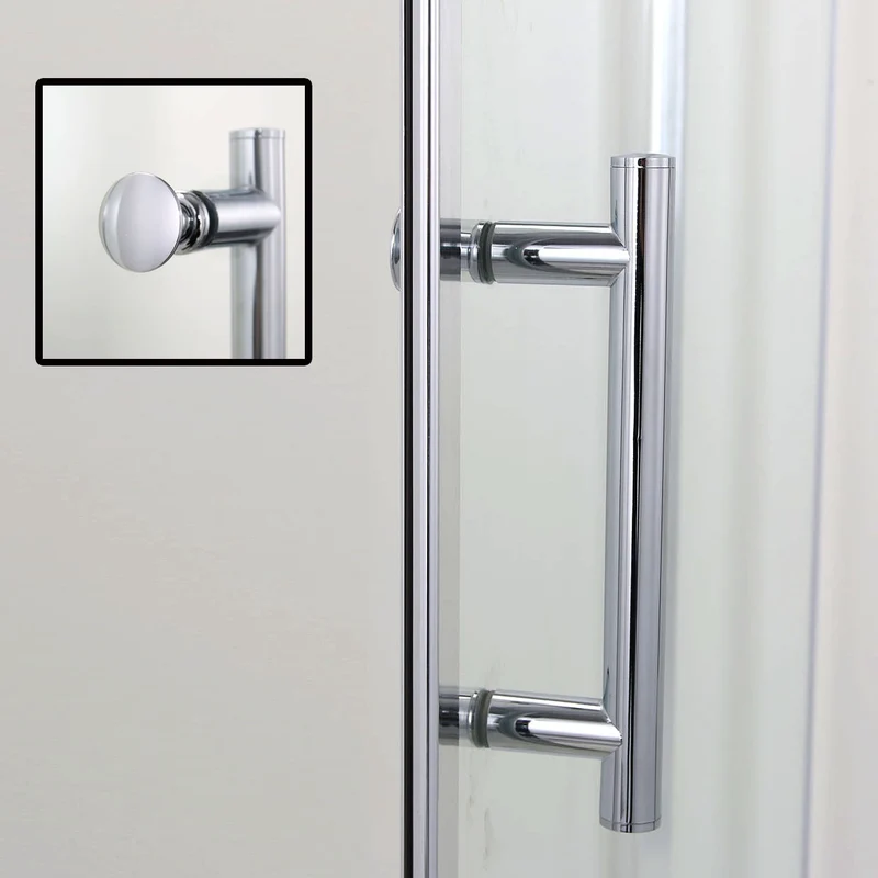 SONNI Duschkabine Eckeinstieg Pendeltür Dusche ESG Glas mit NANO Beschichtung Höhe 185cm/195cm