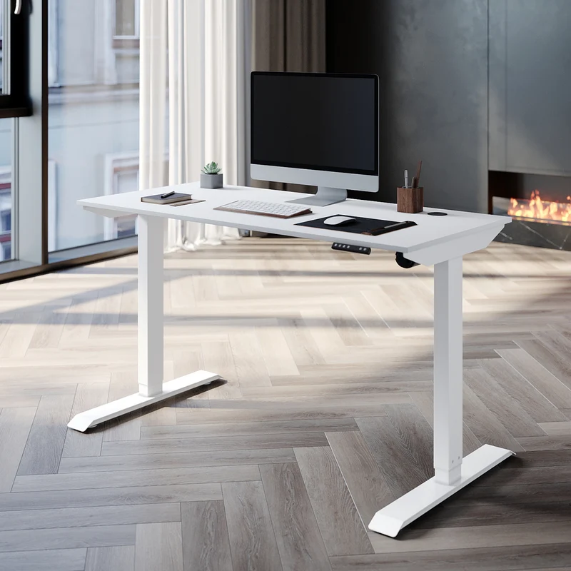 SONNI Höhenverstellbarer Schreibtisch Elektrisch 120 x 60 cm Leiser Betrieb mit Speicher-Steuerung und Kollisionschutz Funktion